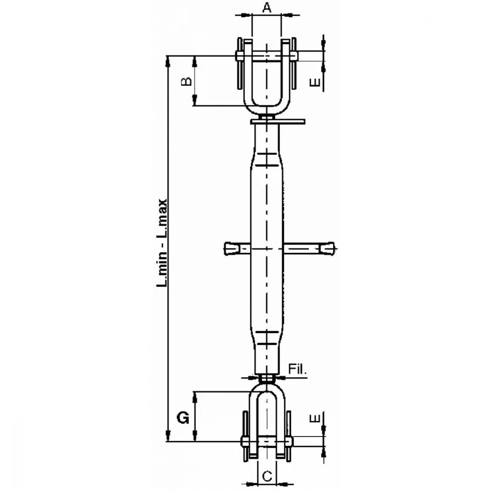 Leva Per Braccio Trasversale Con Catena Regolabile Per Auto - Forza Di Trazione Max 500 Kg, Altezza Morsa 65-265 Mm