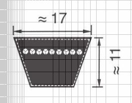 Cinghia trapezoidale B37 17x11x940 mm Cinghia trapezoidale B37 17x11x940 mm
